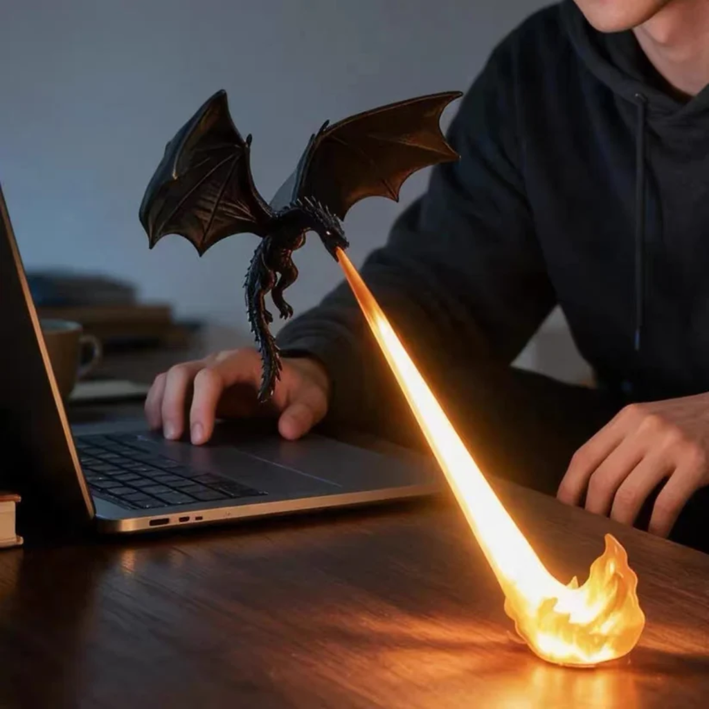 VEZONE™ Dragon Flame Lamp – Ignite Your Fantasy Space